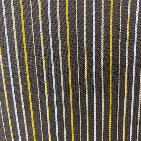 Avirex Button Down Shirt L Brown Mustard Yellow Striped‎ Long Sleeve Men - Picture 5 of 9